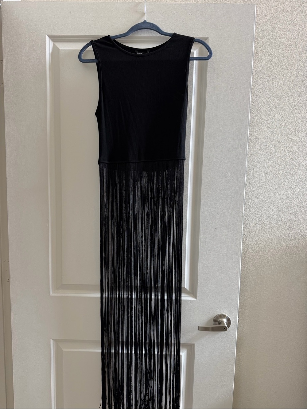 Black Fringe crop Top - Sleek Sleeveless Design